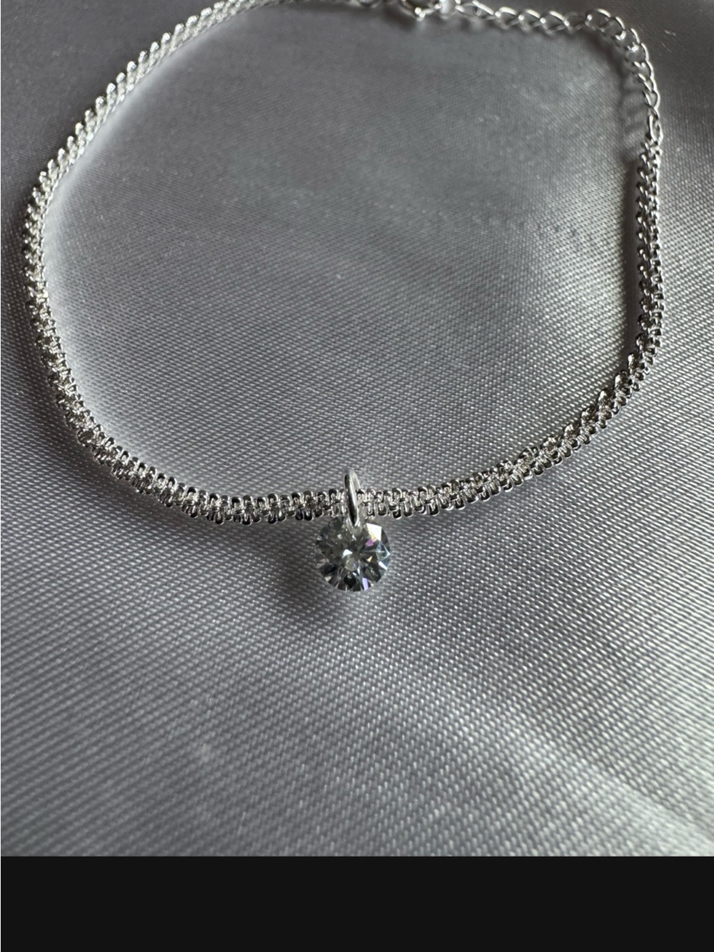 Moissanite 1/2 carat Teardrop Sterling Silver Twisted Rock bracelet NEW - Picture 9 of 11